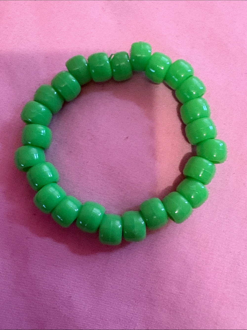 Kids Green Bead Stretch Bracelet